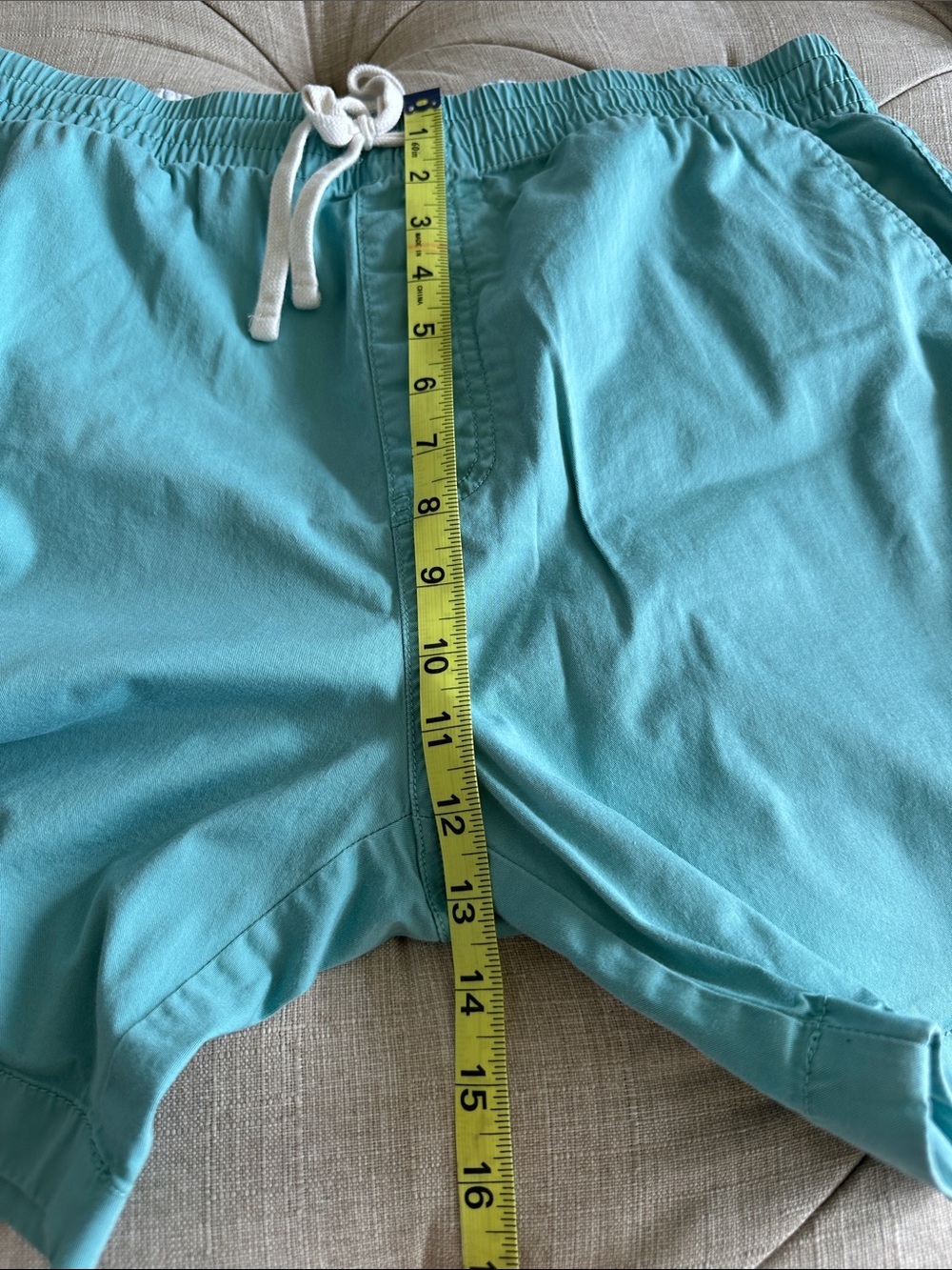 J. Crew Men's Aqua Drawcord Swim Trunks - Picture 3 of 5